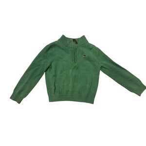 Vineyard Vines Boys 2T Quarter Zip Pullover Green Sweater Preppy Kids